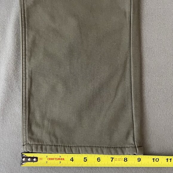 NWT Weatherproof Vintage Men Bonded Fleece Lined Green Canvas Pant 40x30 Regular - Picture 11 of 16